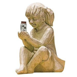 Kid With Fireflies Garden LED Lights