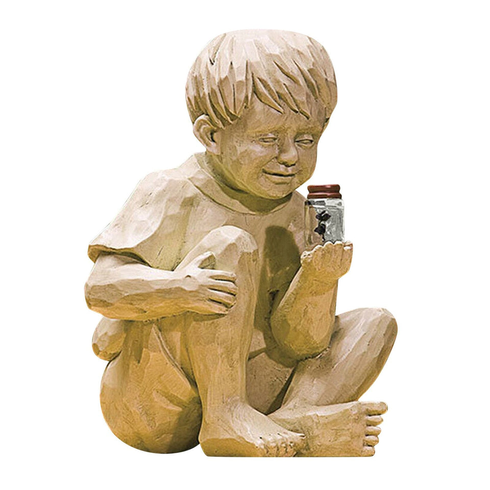 Kid With Fireflies Garden LED Lights