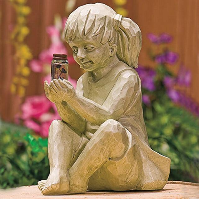 Kid With Fireflies Garden LED Lights