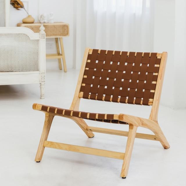Leather Woven Chair