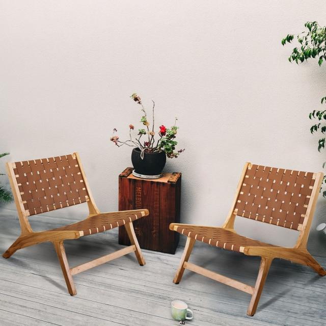 Leather Woven Chair