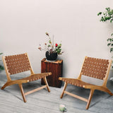 Leather Woven Chair