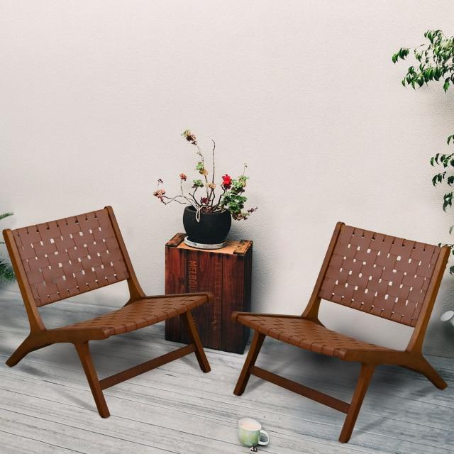 Leather Woven Chair