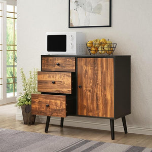 Retro Storage Cabinet w/ Adjustable Shelf Drawer